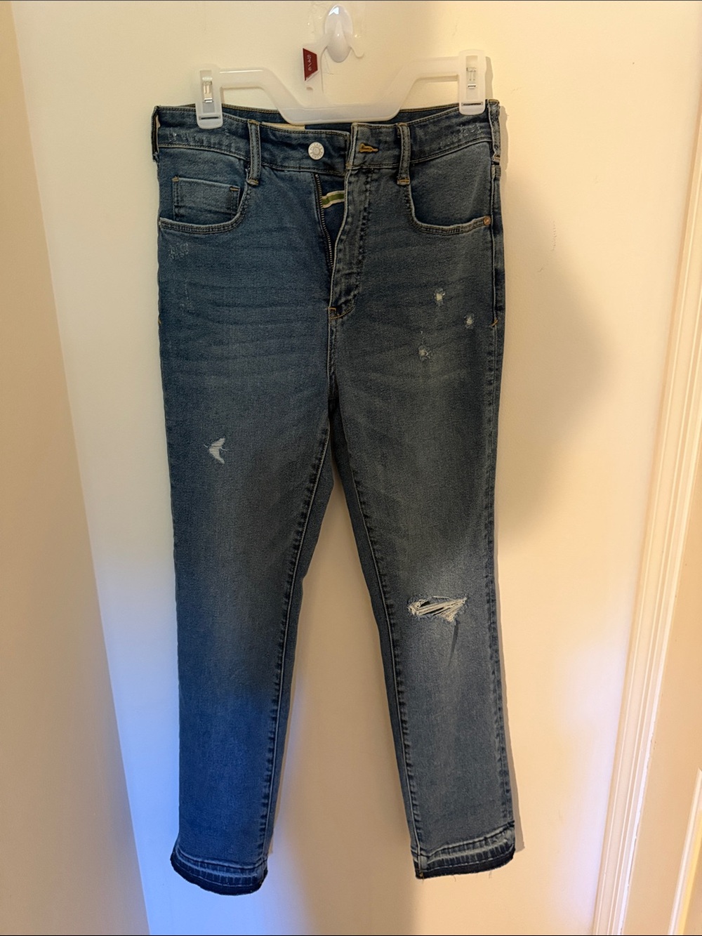 Pilcro high waisted Distressed Dark Blue Jeans